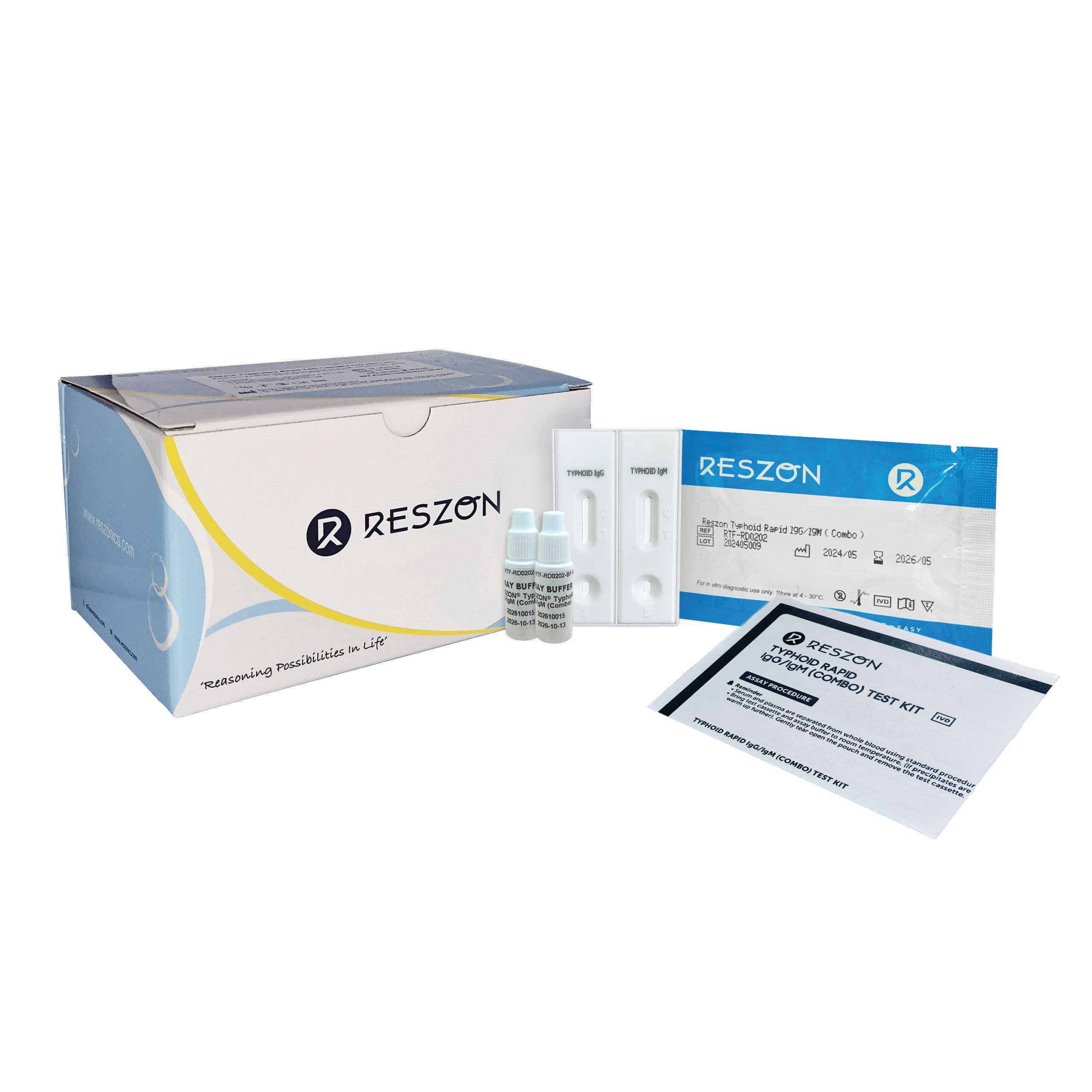 Reszon Typhoid Rapid IgG IgM Combo Test (Side View)